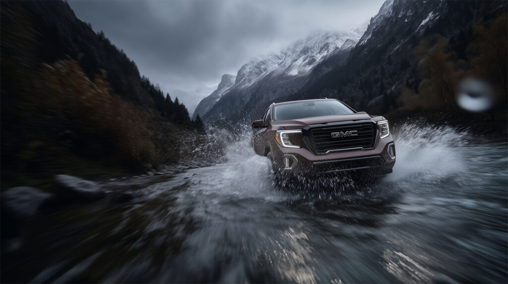 Pure AI Generation – GMC Arcadia Water Splash Series