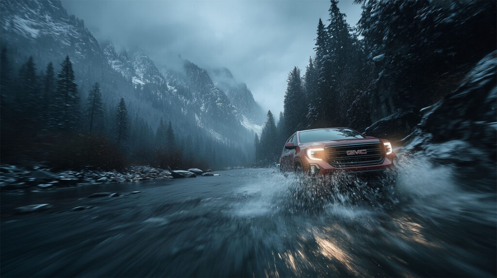 Pure AI Generation – GMC Arcadia Water Splash Series