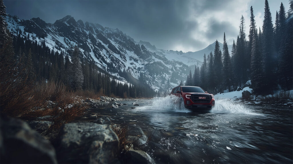 Pure AI Generation – GMC Arcadia Water Splash Series