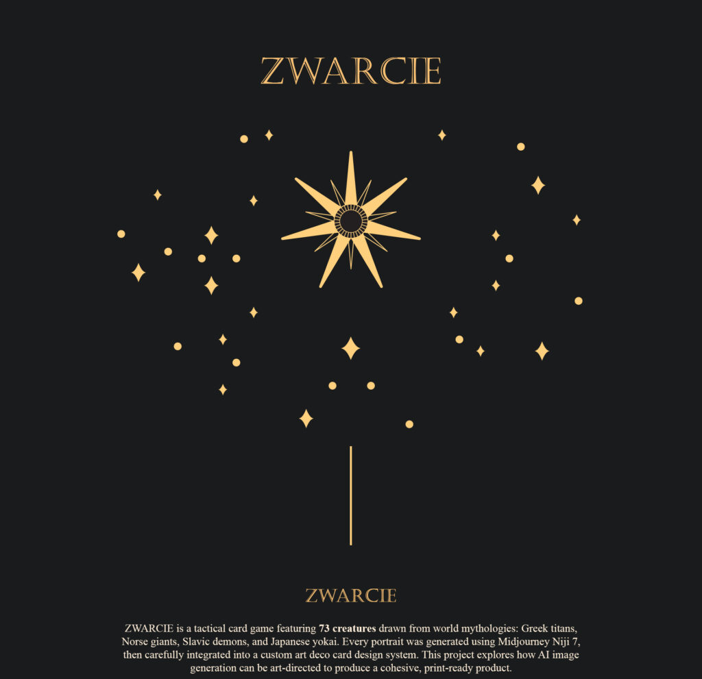 ZWARCIE AI Art Direction for a Card Game